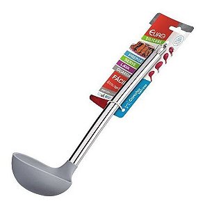 Concha de Silicone com Cabo Inox Terrinea Cinza Euro Home