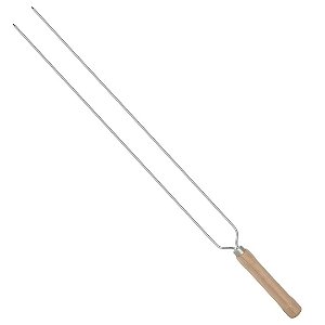 Espeto Duplo Para Churrasco Churrasqueira Aço 65cm Mor