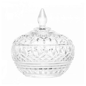 Potiche Baleiro Bomboniere de Vidro Cristal Doces Com Tampa Decorativo Wolff