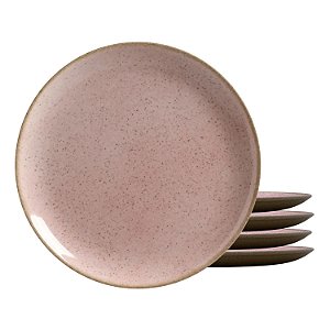 Jogo De Pratos Raso Cerâmica Kit 4 Peças 29cm Refeição Dominica Alleanza Rosa