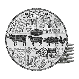Jogo De Pratos Raso Cerâmica 29cm Kit 6pcs Para Churrasco Gourmet Alleanza