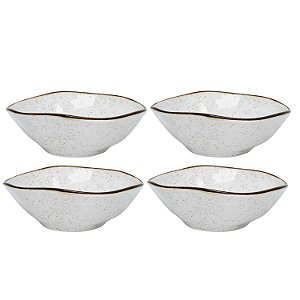 Kit 4 Tigelas Cumbuca Bowl Porcelana Vasilha 500ml Caldo Sopa Ryo Maresia Oxford