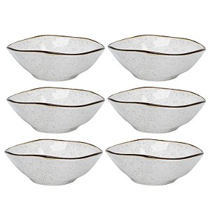 Kit 6 Tigelas Cumbuca Bowl Porcelana Vasilha 500ml Caldo Sopa Ryo Maresia Oxford