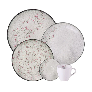 Aparelho Jogo De Jantar Pratos Porcelana Completo 20 Peças Tramontina Floralis