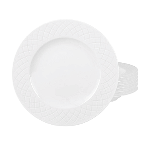 Jogo de Pratos Raso 27cm Kit 6 Peças Em Porcelana Ingrid Tramontina Branco
