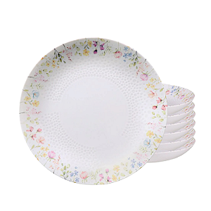 Jogo de Pratos Fundo 22cm Kit 6 Peças Em Porcelana Artemis Tramontina