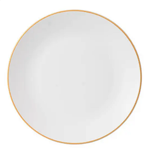 Prato De Sobremesa Porcelana Luxo Borda Dourada 19cm Legacy Gold Mesa Posta