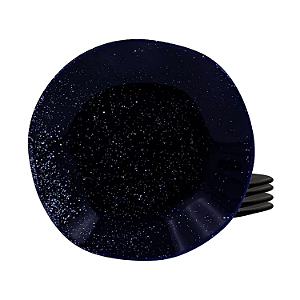 Jogo De Pratos Raso Kit 4 Peças Porcelana Ryo Safira 27,5cm Oxford Azul Marinho
