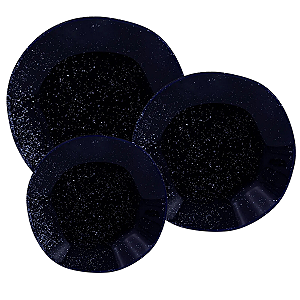 Aparelho De Jantar Jogo Pratos Porcelana Kit 12 Peças Ryo Safira Oxford Azul Marinho