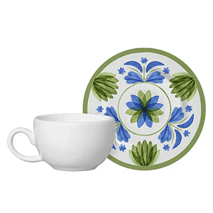 Xicara de Café Com Pires 85ml Cerâmica Naples Alleanza