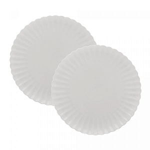 Kit 2 Pratos De Sobremesa 20cm Porcelana Wolff Pétala Branco Matt Conjunto