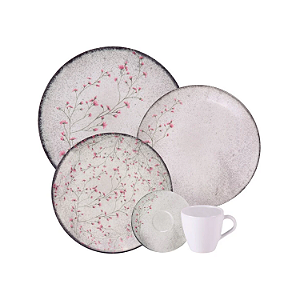 Aparelho Jogo De Jantar Chá Pratos Porcelana Completo 20 Peças Floralis Tramontina