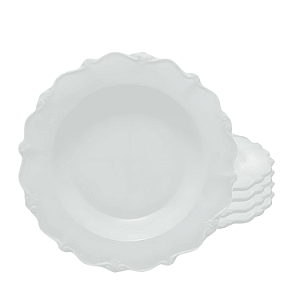 Jogo De Pratos Raso Kit 4 Peças Porcelana 27cm Refeição Fancy Wolff Branco Jantar