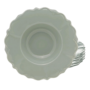 Jogo de Pratos Fundo Chapéu p/ Massa Kit 4 Peças Porcelana 23cm Fancy Menta Risoto