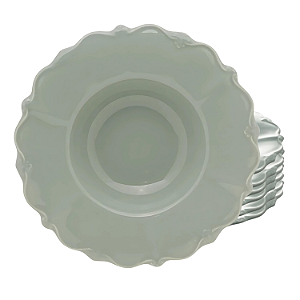Jogo de Pratos Fundo Chapéu p/ Massa Kit 6 Peças Porcelana 23cm Fancy Menta Risoto