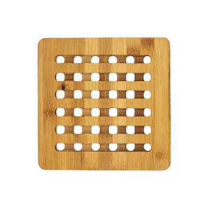 Descanso Protetor Apoio De Panela Bambu Quadrado 15cm Mesa Posta