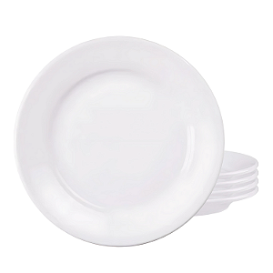 Jogo 4 Pratos Sobremesa Tramontina 18cm Porcelana Branco Restaurante Buffet Hotel Bar