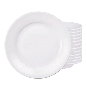 Jogo 50 Pratos Sobremesa Tramontina 18cm Porcelana Branco Restaurante Buffet Hotel Bar