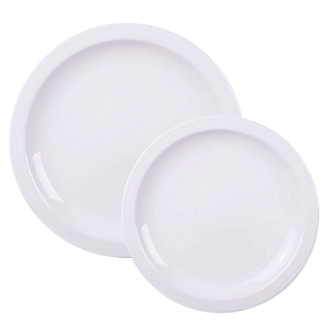 Jogo Kit 12 Pratos Tramontina Porcelana Branco Para Restaurante Buffet Hotel Bar
