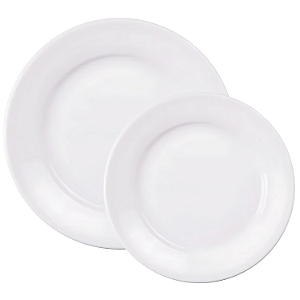 Jogo Kit 8 Pratos Tramontina Porcelana Branco Para Restaurante Buffet Hotel Bar