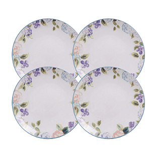 Jogo Pratos De Sobremesa Kit 4 Peças Porcelana 19cm Aura Tramontina