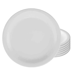 Jogo Pratos De Sobremesa Kit 6 Peças 20cm Branco Gourmet Pró Porcelana Oxford