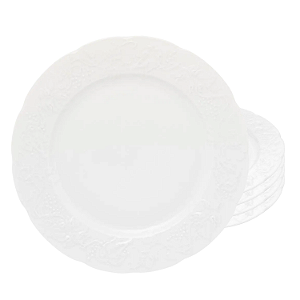Jogo Pratos De Sobremesa Kit 4 Peças 21cm Branco Porcelana Limoges Vendange