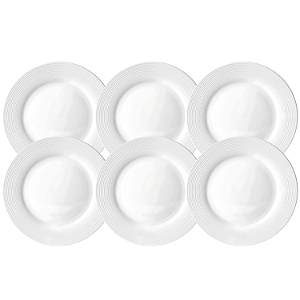 Jogo De Pratos Fundo Kit 6 Peças 22,5cm Sopa Branco Porcelana Brizzard