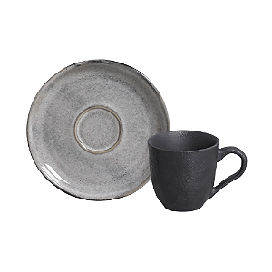 Xicara de Café Chá Com Pires 120ml Cerâmica Bio Dust Porto Brasil