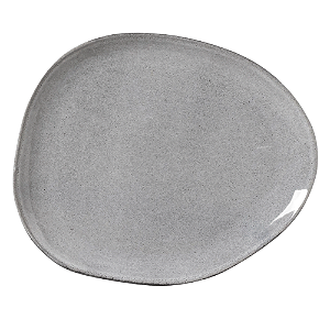 Pratos De Sobremesa 22,5cm Oval Orgânico Dust Cerâmica Porto Brasil