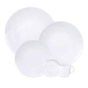 Aparelho Jogo De Jantar Pratos Kit 20 Peças Porcelana Completo Leonora Branco Tramontina
