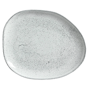 Prato Raso Jantar Refeição 31cm Oval Orgânico Echo Cerâmica Porto Brasil Rustico