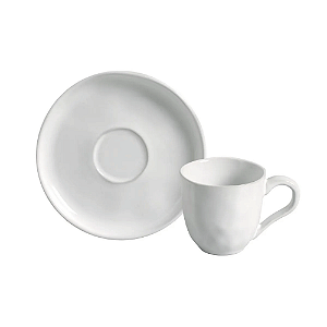 Xicara de Chá Café Com Pires 120ml Cerâmica Bio New White Branco Porto Brasil