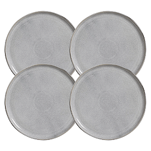 Jogo De Pratos Raso Jantar Refeição 27,5cm Kit 4 Peças Bio Dust Cerâmica Porto Brasil