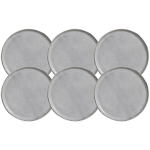 Jogo De Pratos Fundo Bio Dust 22,5cm 830ml Kit 6 Peças Sopa Cerâmica Porto Brasil