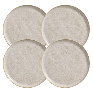 Jogo Pratos Raso Jantar Refeição 27,5cm Kit 4 Peças Bio Latte Cerâmica Porto Brasil