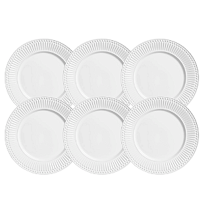Jogo De Pratos Sobremesa 20,5cm Kit 6 Peças Roma Branco Cerâmica Porto Brasil