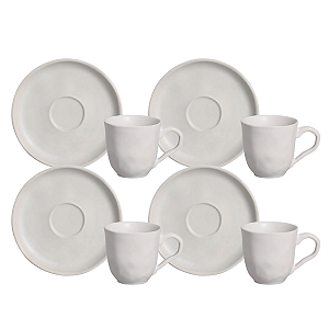 Jogo De Xicaras Café Chá Com Pires 120ml Kit 4 Peças Cerâmica Bio Stoneware Vit Porto Brasil
