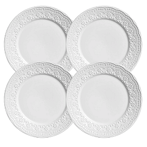 Jogo De Pratos Raso Jantar Refeição 26cm Kit 4 Peças Madeleine Branco Cerâmica Porto Brasil