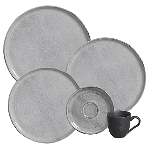 Aparelho De Jantar Jogo Pratos Kit 24 Peças Bio Dust Cerâmica Completo Porto Brasil