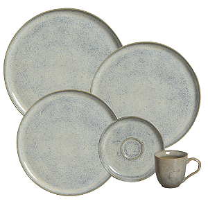 Aparelho De Jantar Jogo Pratos Green Granite Kit 24 Peças Cerâmica Completo Porto Brasil Rustico