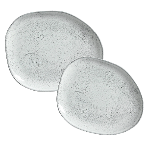 Aparelho De Jantar Jogo Pratos Oval Orgânico Echo Kit 8 Peças Cerâmica Porto Brasil Rustico