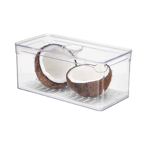 Organizador De Geladeira 5L Com Tampa Escorredor Legumes Frutas Verduras