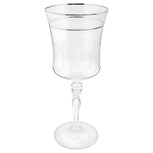 Taça Água Suco 300ml Grace Cristal Friso Platino Borda Prata Luxo