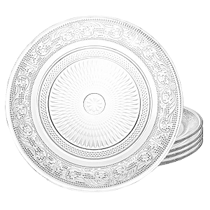 Jogo de Pratos Raso Jantar Refeição 25,5cm Kit 4 Peças Lyor Angel Transparente