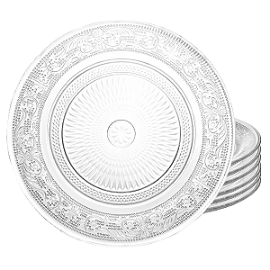 Jogo de Pratos Raso Jantar Refeição 25,5cm Kit 6 Peças Lyor Angel Transparente