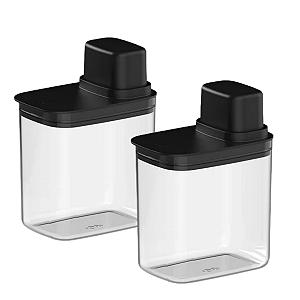 Kit 2 Pote Hermético 1,5L Medidor Porta Mantimentos Alimentos Organizador Drop