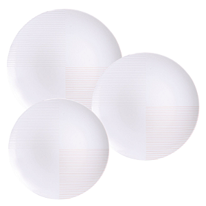 Aparelho De Jantar Jogo Pratos Kit 12 Peças Grid Porcelana Decorada Tramontina