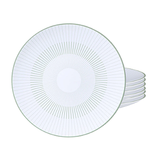 Jogo De Pratos Sobremesa 21cm Kit 6 Peças Lineare Porcelana Decorada Tramontina