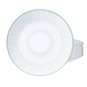 Jogo De Pratos Rasos 28cm Kit 6 Peças Lineare Porcelana Decorada Tramontina